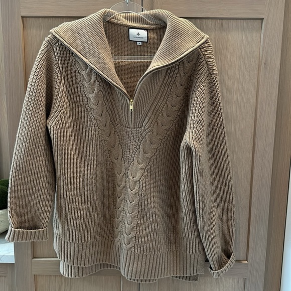 Tuckernuck Camel Quarter Zip Estella Sweater - Picture 4 of 5